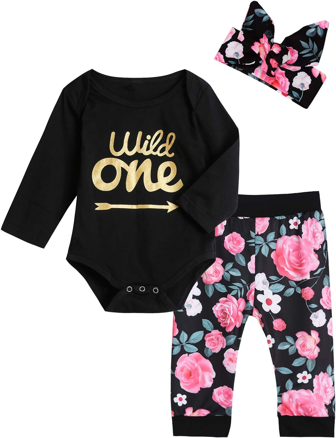 Baby Girl First Birthday Outfit 1St Birthday Girl Wild One Clothes Set