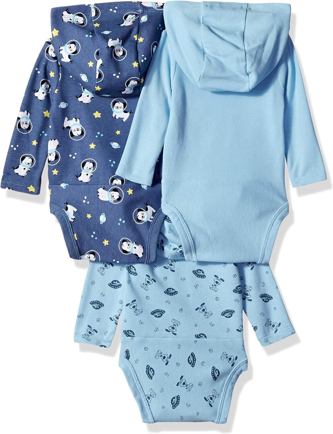 Baby Long Sleeve Bodysuit, Ultimate Bodysuit Hoodie Boys & Girls, 3-Pack