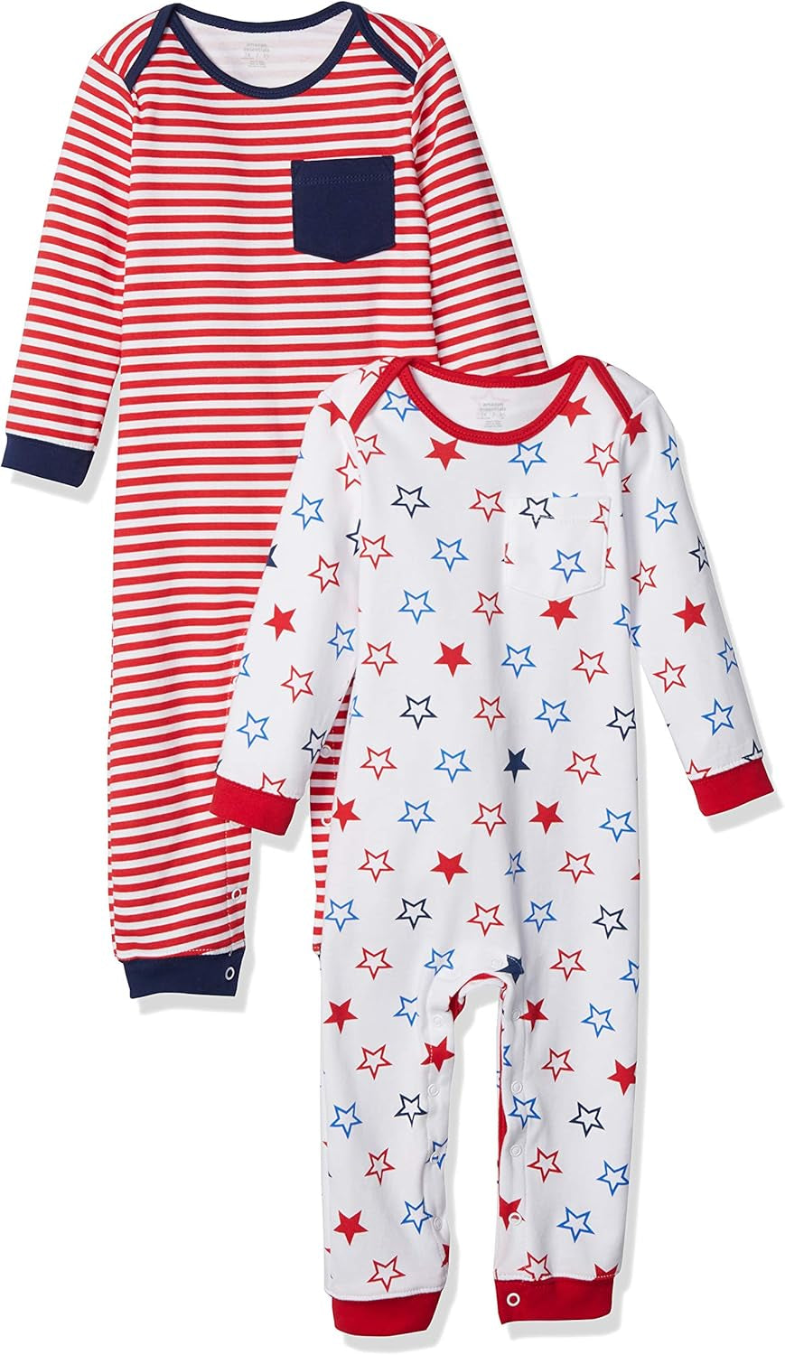 Unisex Babies' Long-Sleeve Coveralls, Multipacks