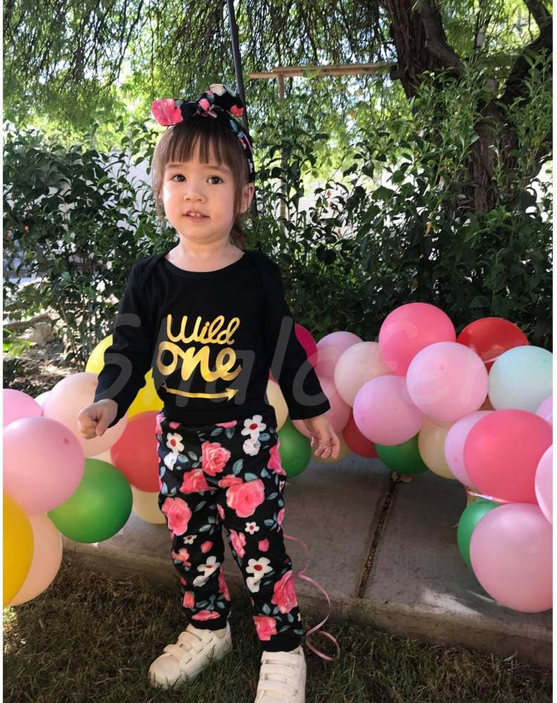Baby Girl First Birthday Outfit 1St Birthday Girl Wild One Clothes Set