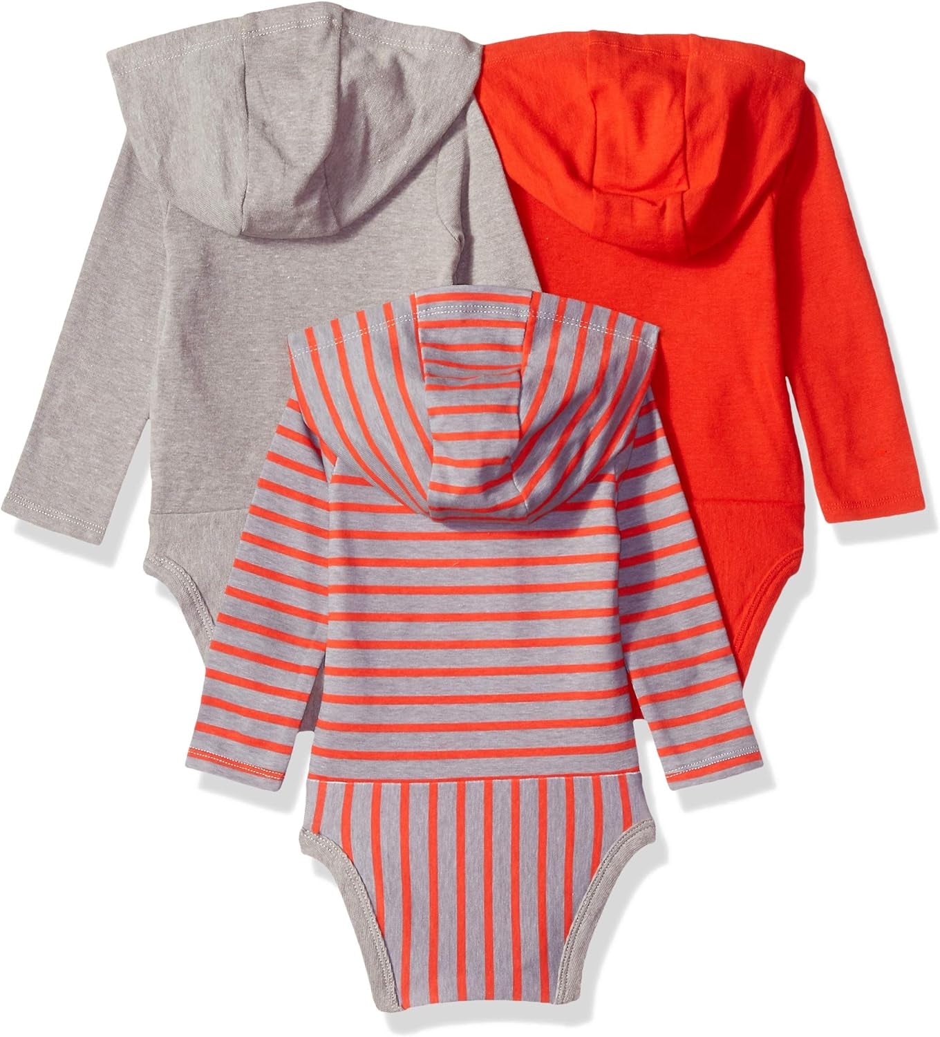 Baby Long Sleeve Bodysuit, Ultimate Bodysuit Hoodie Boys & Girls, 3-Pack